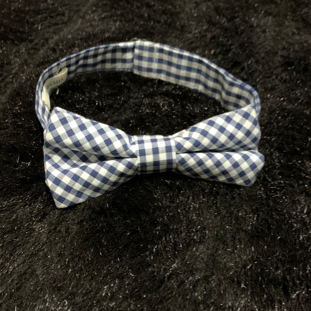 Crewcuts Navy and White Gingham Bow Tie